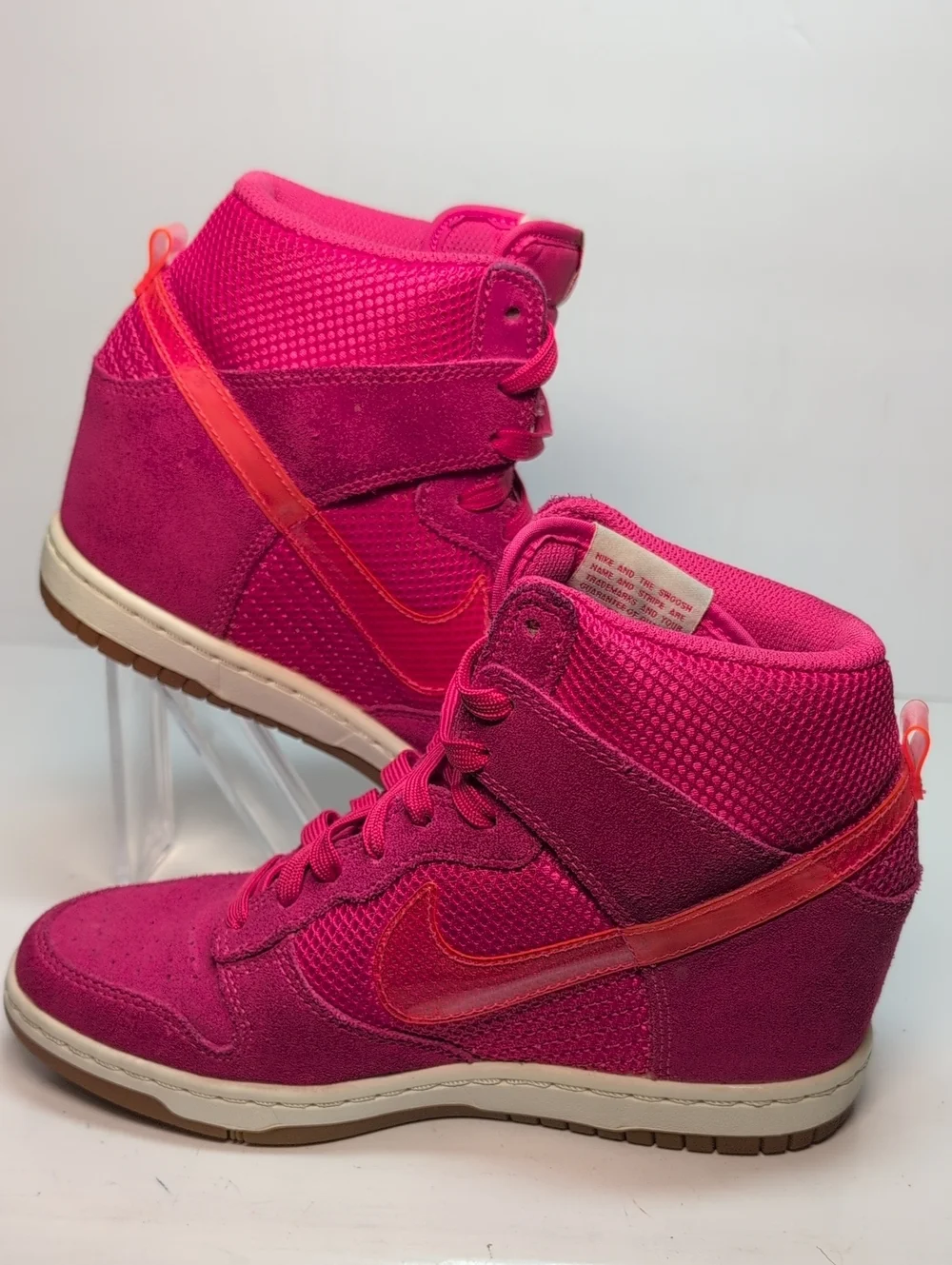 Nike Dunk Sky Hi hot pink hidden wedge sneakers womans size 7 EU 38